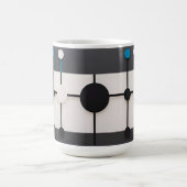 抽象芸術を特徴とする幾何学模様 コーヒーマグカップ (中央)