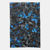 抽象芸術を見るこうもりの翼の染色されたターコイズ キッチンタオル (縦)