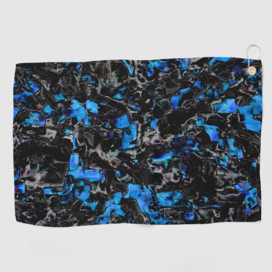 抽象芸術を見るこうもりの翼の染色されたターコイズ ゴルフタオル (横)