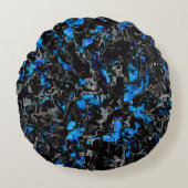 抽象芸術を見るこうもりの翼の染色されたターコイズ ラウンドクッション (正面)