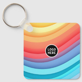抽象芸術を追加した虹の波touch キーホルダー
