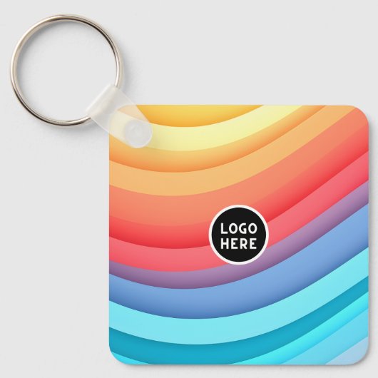 抽象芸術を追加した虹の波touch キーホルダー (正面)