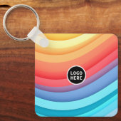 抽象芸術を追加した虹の波touch キーホルダー (正面)