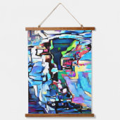 抽象芸術アつるート織 吊り下げ型タペストリー (正面)