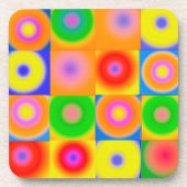 抽象芸術アはっきりしたートブライトイエローレッドブルー コースター (正面)