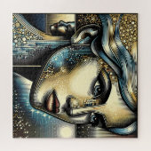 抽象芸術アイアート |女性の顔 ジグソーパズル (横)