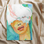 抽象芸術アイスクリームウーマンポートレートアートプリント ポスター