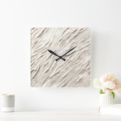 抽象芸術アイボリーテクスチャ スクエア壁時計 (ホーム)