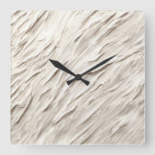 抽象芸術アイボリーテクスチャ スクエア壁時計 (正面)