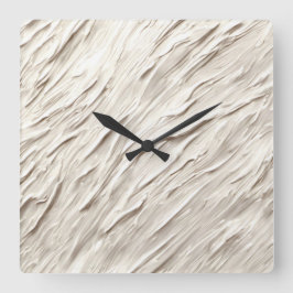 抽象芸術アイボリーテクスチャ スクエア壁時計