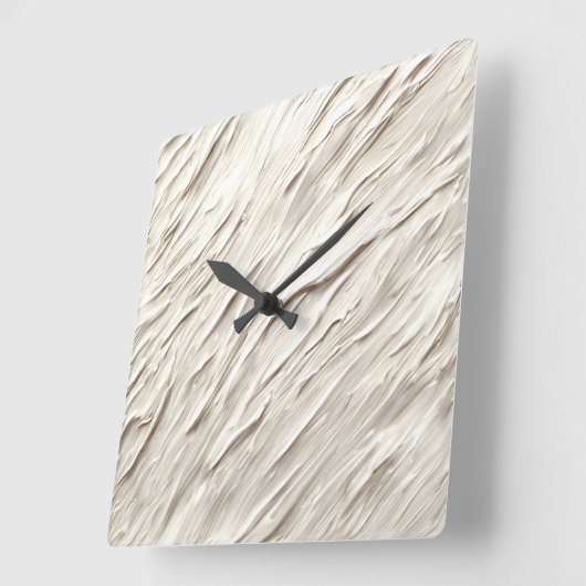 抽象芸術アイボリーテクスチャ スクエア壁時計 (傾斜)