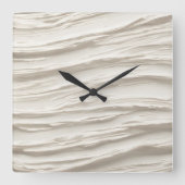 抽象芸術アイボリーテクスチャ スクエア壁時計 (正面)