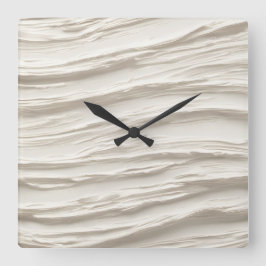 抽象芸術アイボリーテクスチャ スクエア壁時計