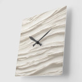 抽象芸術アイボリーテクスチャ スクエア壁時計 (傾斜)