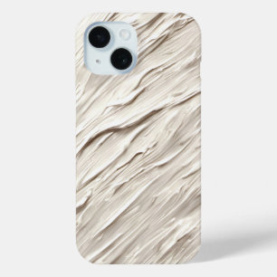 抽象芸術アイボリーテクスチャ iPhone 15ケース