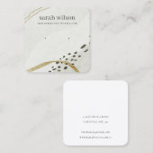 抽象芸術アイボリーブラック金ゴールドイヤリングスタッドディスプレイ スクエア名刺 (正面/裏面)