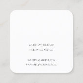 抽象芸術アイボリーブラック金ゴールドイヤリングスタッドディスプレイ スクエア名刺 (裏面)