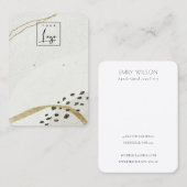 抽象芸術アイボリーブラック金ゴールドイヤリングロゴ表示 名刺 (正面/裏面)