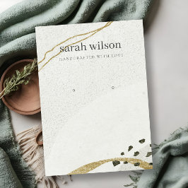 抽象芸術アイボリーブラック金ゴールドスタッドイヤリングディスプレイ 名刺