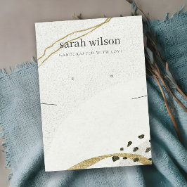 抽象芸術アイボリーブラック金ゴールドネックレスイヤリングディスプレイ 名刺