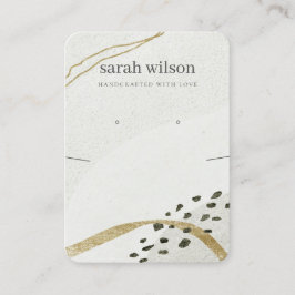 抽象芸術アイボリーブラック金ゴールドネックレスイヤリングディスプレイ 名刺