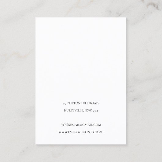 抽象芸術アイボリーブラック金ゴールドネックレスイヤリングディスプレイ 名刺 (裏面)