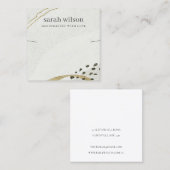 抽象芸術アイボリーブラック金ゴールドネックレスバンドディスプレイ スクエア名刺 (正面/裏面)