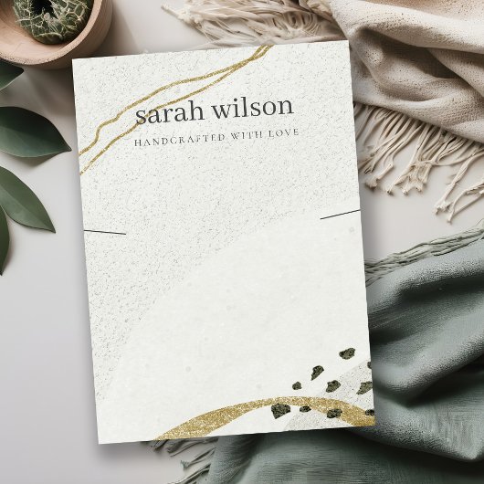 抽象芸術アイボリーブラック金ゴールドネックレスバンドディスプレイ 名刺