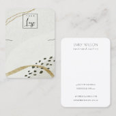 抽象芸術アイボリーブラック金ゴールドネックレスロゴ表示 名刺 (正面/裏面)