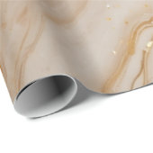 抽象芸術アイボリーマーブルテクスチャと金ゴールドアクセント ラッピングペーパー (ロールコーナー)