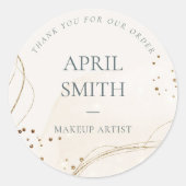 抽象芸術アイボリー金ゴールドご注文ありがとうございます ラウンドシール (正面)