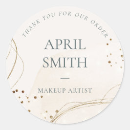 抽象芸術アイボリー金ゴールドご注文ありがとうございます ラウンドシール