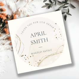 抽象芸術アイボリー金ゴールドご注文ありがとうございます ラウンドシール