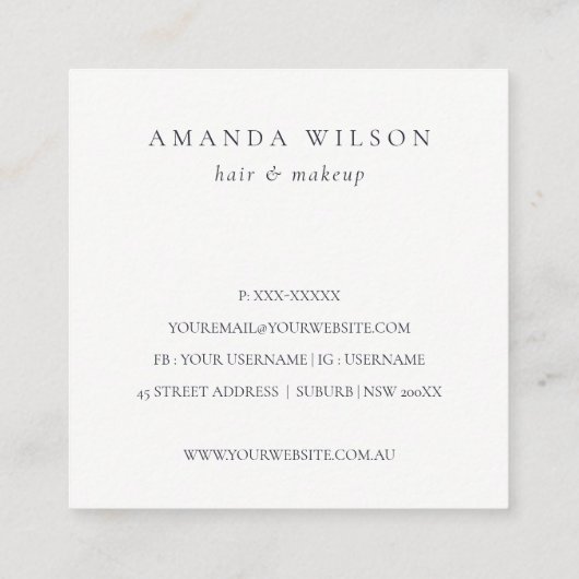 抽象芸術アイボリー金ゴールドご注文の割引 スクエア名刺 (裏面)