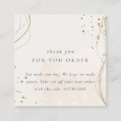 抽象芸術アイボリー金ゴールドご注文の割引 スクエア名刺 (正面)