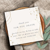 抽象芸術アイボリー金ゴールドご注文の割引 スクエア名刺