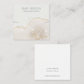 抽象芸術アイボリー金ゴールドグリッターシャイニーイヤリングディスプレイ スクエア名刺 (正面/裏面)
