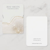 抽象芸術アイボリー金ゴールドグリッターシャイニーネックレスディスプレイ 名刺 (正面/裏面)