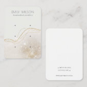 抽象芸術アイボリー金ゴールドグリッター3イヤリングディスプレイ 名刺 (正面/裏面)