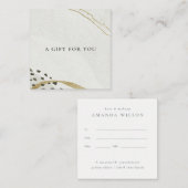 抽象芸術アイボリー金ゴールドグレーストーンギフト証明書 スクエア名刺 (正面/裏面)