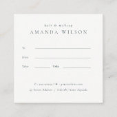 抽象芸術アイボリー金ゴールドグレーストーンギフト証明書 スクエア名刺 (裏面)