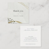 抽象芸術アイボリー金ゴールドストーンありがとうご注文 スクエア名刺 (正面/裏面)