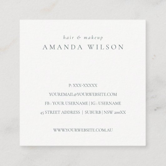 抽象芸術アイボリー金ゴールドストーンありがとうご注文 スクエア名刺 (裏面)