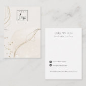 抽象芸術アイボリー金ゴールドネックレスバンドのロゴ表示 名刺 (正面/裏面)