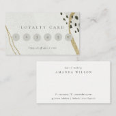 抽象芸術アイボリー金ゴールドブラックグレー6パンチロイヤリティ 名刺 (正面/裏面)