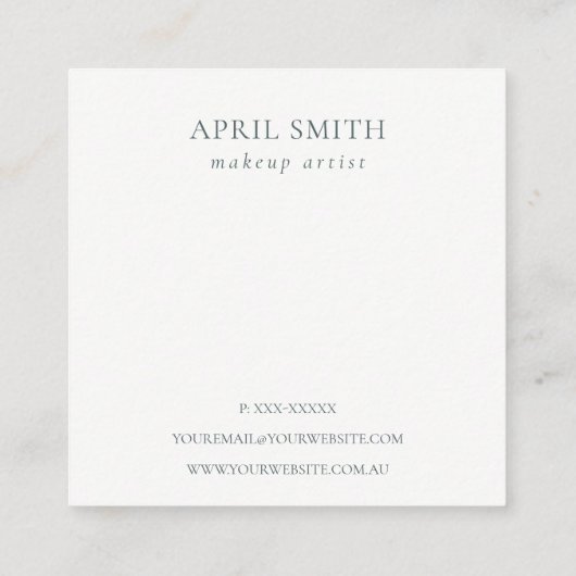 抽象芸術アイボリー金ゴールドロゴアポイントメントアラーム スクエア名刺 (裏面)