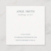 抽象芸術アイボリー金ゴールドロゴアポイントメントアラーム スクエア名刺 (裏面)