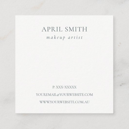 抽象芸術アイボリー金ゴールドロゴアポイントメントアラーム スクエア名刺 (裏面)