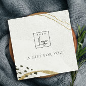 抽象芸術アイボリー金ゴールド石ギフト証明書のロゴ スクエア名刺