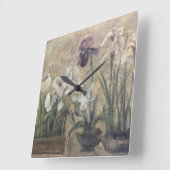 抽象芸術アイリスポット スクエア壁時計 (傾斜)